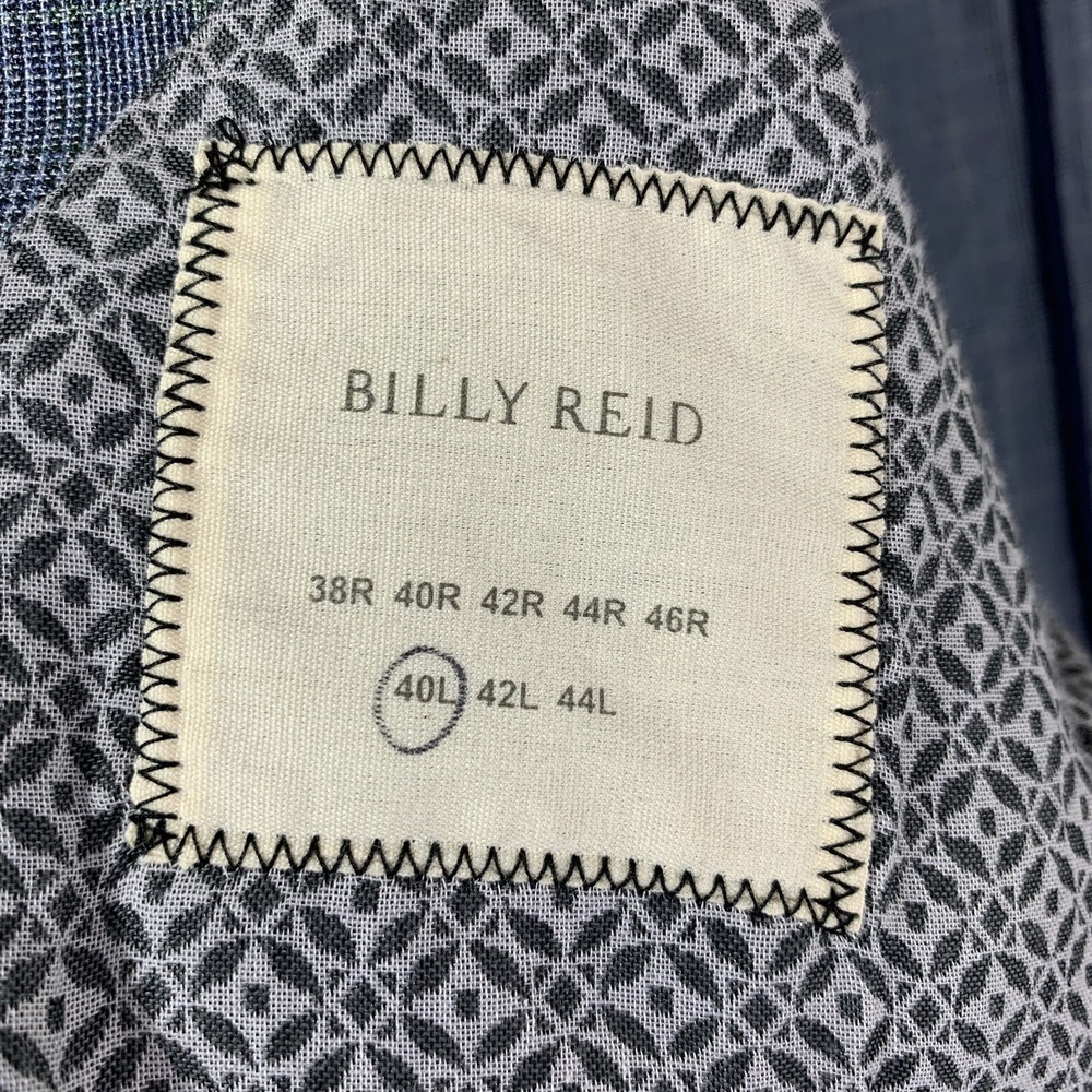 Billy Reid Blazer Men 40L Blue Windowpane Glen Check Sport Coat Unstructered - Picture 6 of 16